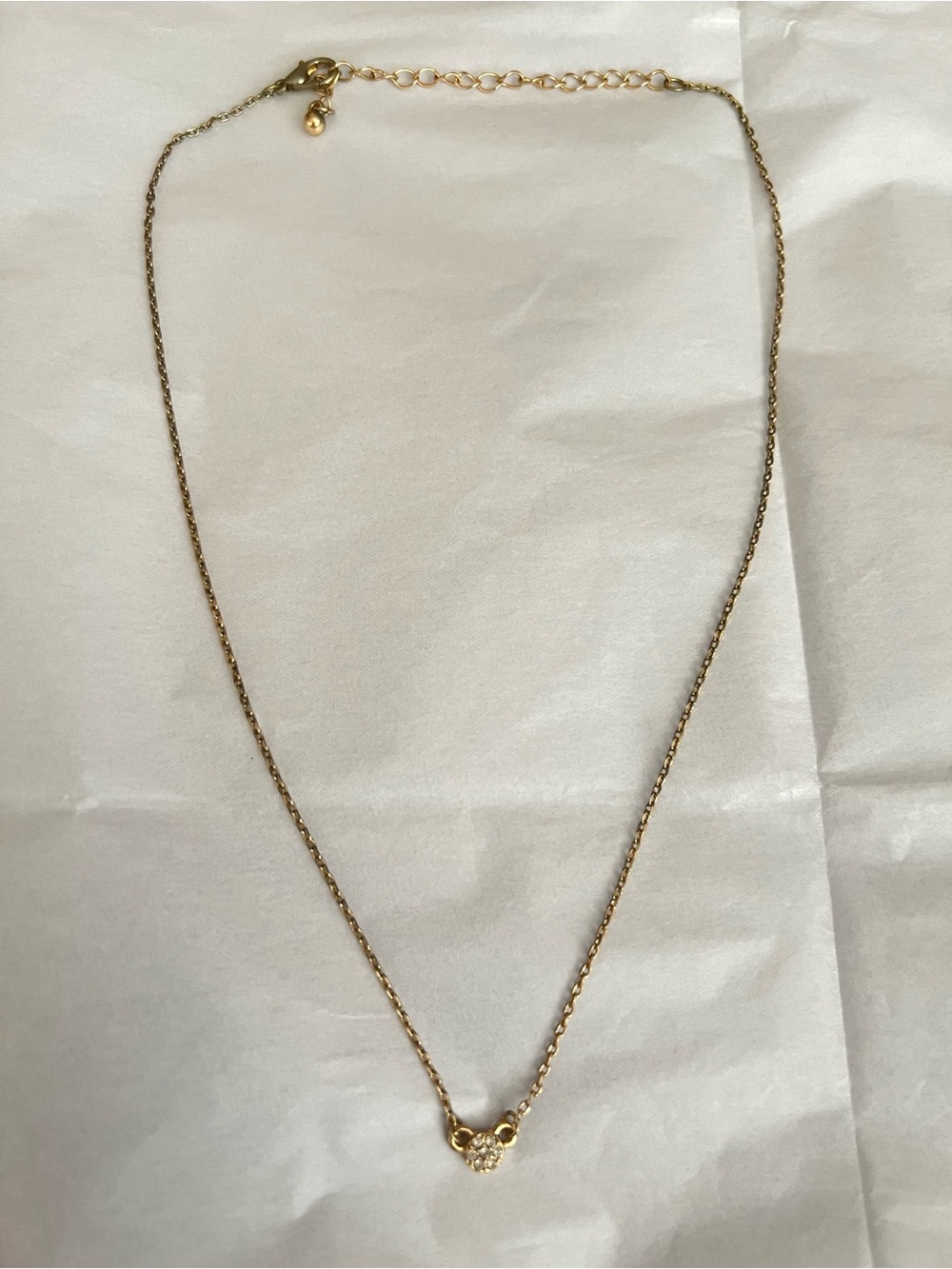 Delicate Gold Crystal Pendant Necklace - Women Jewelry